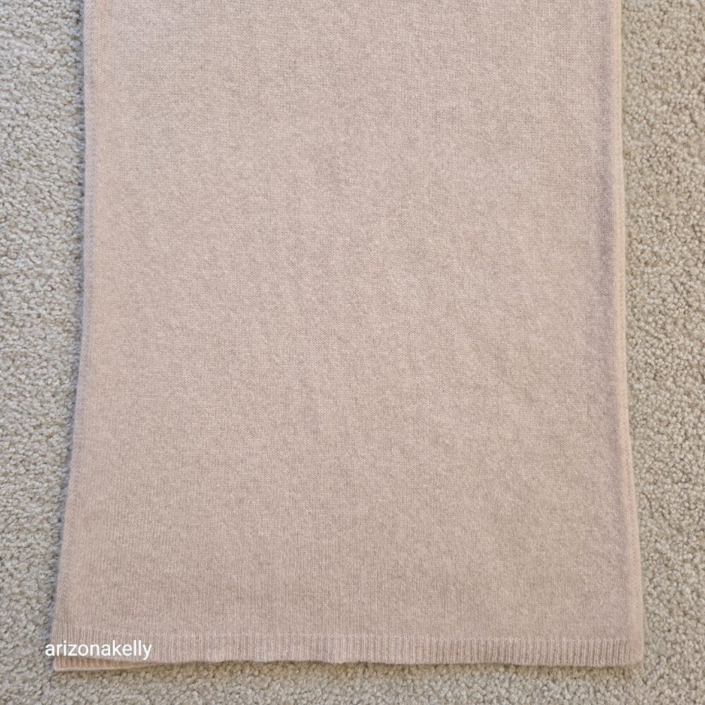 Thicker Cashmere Knit Scarf Tan - Picture 9 of 10